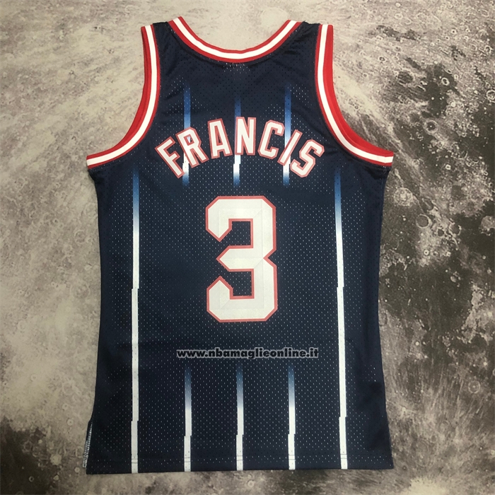 Maglia Houston Rockets Steve Francis No 3 Mitchell & Ness 1999-00 Blu